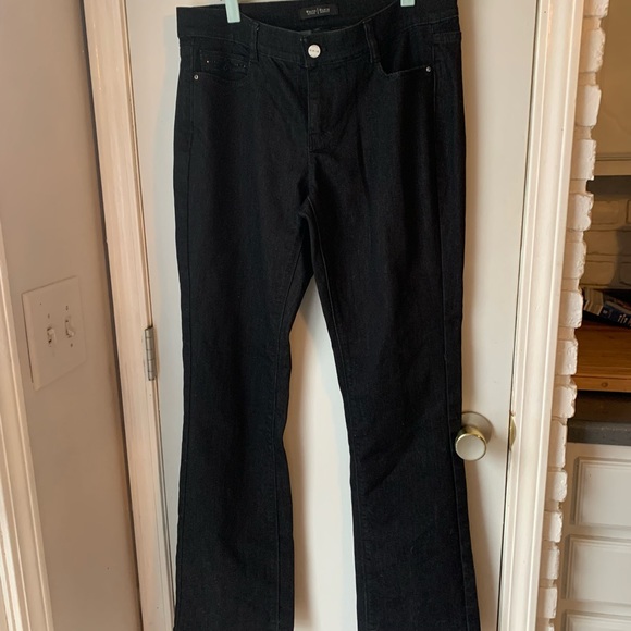 WHBM black sleek boot cut mid rise jeans. Size 10 - Picture 1 of 9